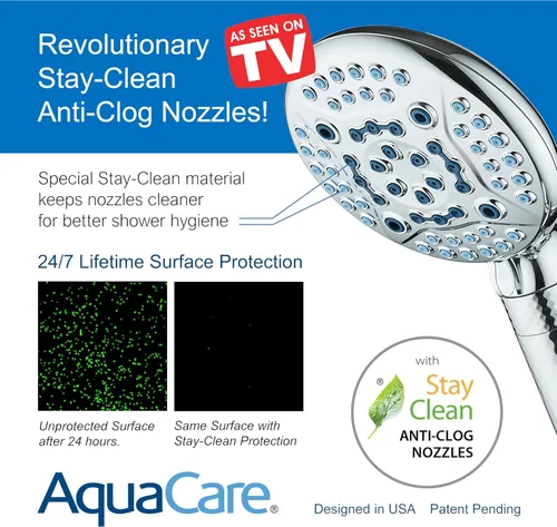 Vista 8 de AquaCare 4X 10-Mode High Pressure Hand Shower w/Filter & 2-mode Power Wash