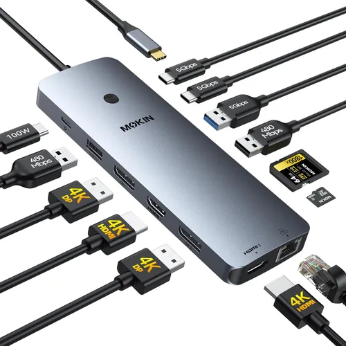 Vista 10 de Hub USB C de 10 Gbps, divisor USB C MOKiN con salida de video 4K a 60Hz