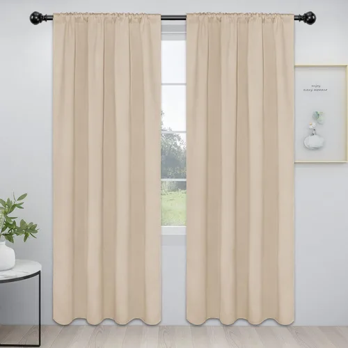 Vista 87 de Easy-Going - Cortinas opacas con bolsillo para varilla para dormitorio, cortinas de ventana para oscurecer la habitación para sala de estar