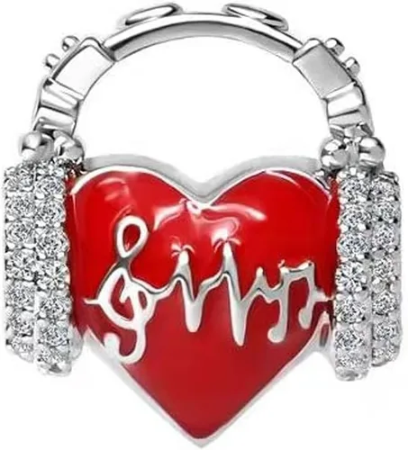 Vista 2 de Abalorios de piedra natal para auriculares esmaltados de cristal, compatibles con pulseras Pandora, Cobre, vidrio