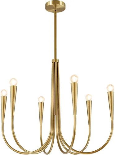 Vista 11 de Lámpara colgante moderna de 6 luces para comedor, cocina, sala de estar, lámpara industrial rústica negra MPL26-6 BK