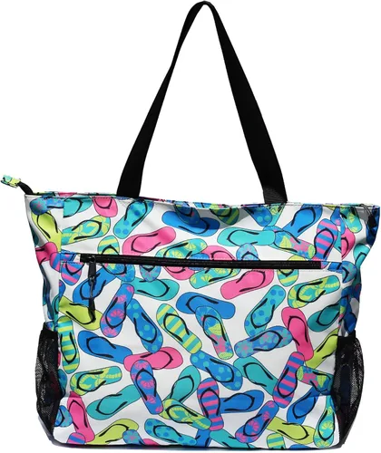 Vista 8 de Bolsa grande de playa resistente al agua, ligera de 20 pulgadas, bolsa grande para mujer, para gimnasio, playa, viajes, piscina, yoga, enfermeras