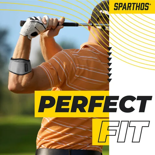 Vista 4 de Sparthos Codera de tenis (paquete de 1) – para tendinitis, dolor de antebrazo, soporte de codo de golf – Banda de brazo con almohadilla