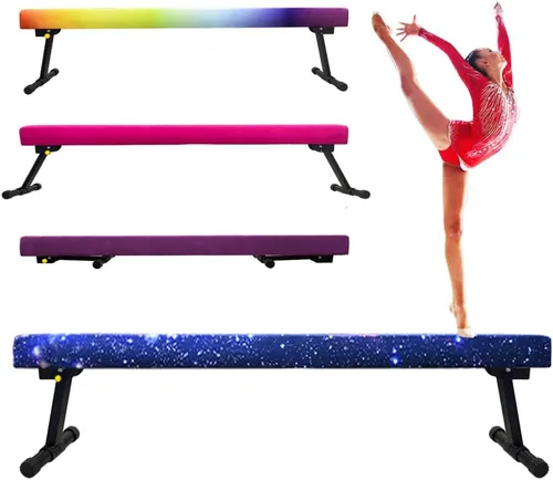 Vista 11 de Viga de equilibrio ajustable y plegable de gimnasia de 8 pies, equipo de gimnasio para el hogar, fácil de ensamblar y almacenar, no requiere Pnk