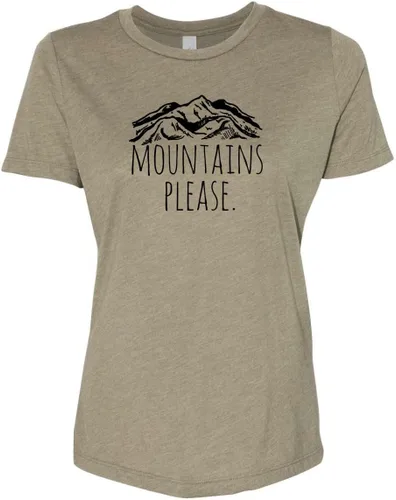 Vista 14 de Cute Women's Screen Printed Crew Neck Tee, Shirts With Sayings, Dusty Blue or Olive
