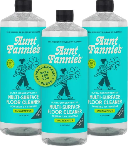 Vista 10 de Aunt Fannie's Limpiador de pisos ultra concentrado con vinagre, solución multisuperficie para trapear, hace 16 galones, aroma a eucalipto, 32 onzas