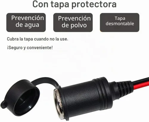 Vista 4 de SPARKING Cable de extensión para encendedor de cigarrillos de automóvil de 6 pies - Enchufe macho a toma hembra, cable resistente de 16AWG con luces