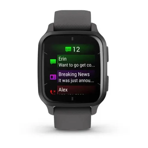 Vista 5 de Garmin Venu Sq 2 Smartwatch (bisel de aluminio pizarra con caja gris sombra y banda de silicona)