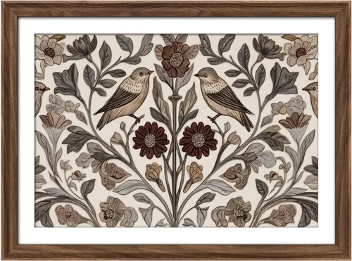 Vista 149 de MUDECOR Lienzo enmarcado prémium para pared, pinos nevados en bosque de invierno, ilustraciones modernas, arte contemporáneo, escénico, divertido