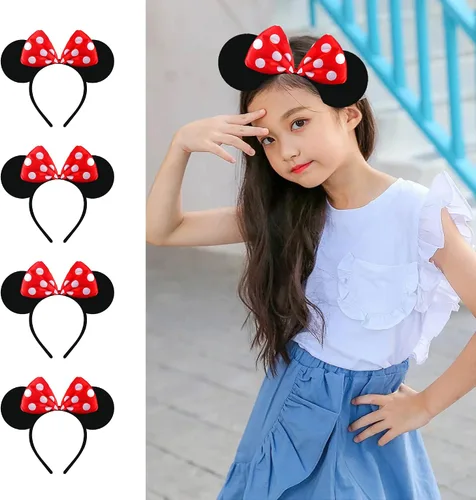 Vista 8 de Disfraz de Mickey Mouse de Disney para mujeres y niñas, con lazo, disfraz de Minnie Mouse para fiesta de cumpleaños
