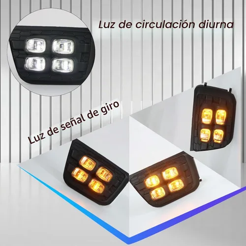 Vista 2 de 2 piezas de luces antiniebla delanteras LED, luces de circulación diurna LED de conmutación, señal de giro ámbar compatible con Toyota 4Runner