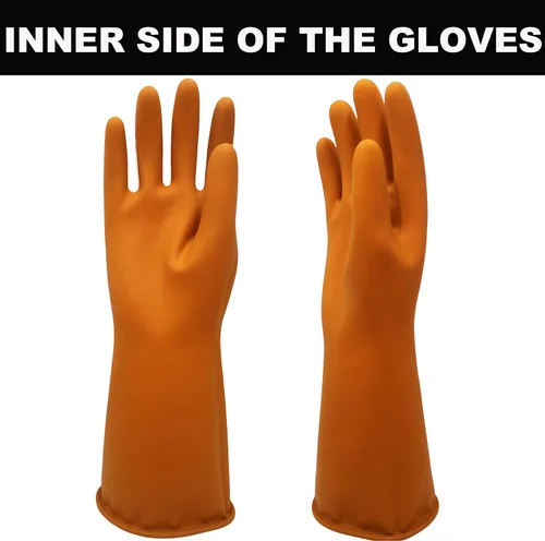 Vista 6 de Guantes de látex resistentes, 14, 18, 22 pulgadas, guantes de goma industriales impermeables para trabajo, color negro, talla XL