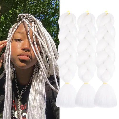 Vista 47 de Beige (613#) 6 paquetes de cabello trenzado de 24 pulgadas, de fibra sintética, sin picazón, extensiones de cabello para trenzar jumbo, textura