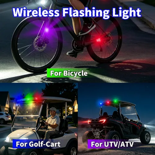 Vista 14 de 8 luces estroboscópicas LED inalámbricas para automóvil, luz intermitente recargable USB tipo C, luces estroboscópicas de control remoto