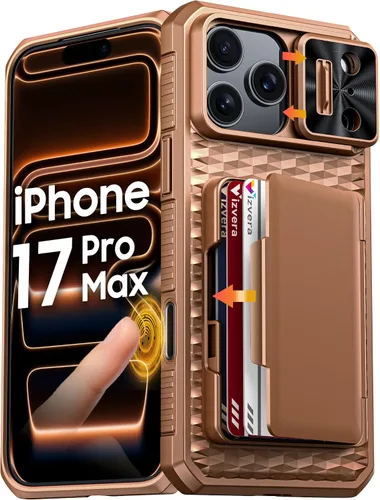 Vista 16 de Vizvera para iPhone 16 Pro Max Funda tipo cartera RFID [Soporte para tarjetas][Control de cámara][Cubierta de cámara] Funda protectora de silicona