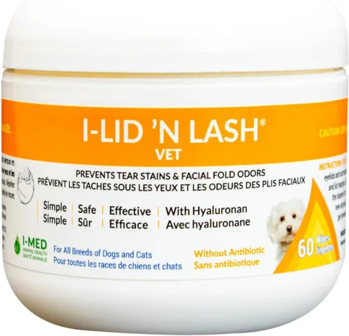 Vista 5 de i-lid 'n Lash Vet Toallitas de higiene, 60 Count por i-med Pharma