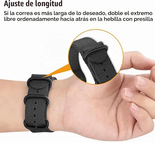 Vista 3 de Abanen Bandas de nailon para Fitbit Charge 6 / Charge 5, correa de nailon tejido de secado rápido con cierre de anillo de acero inoxidable ajustable