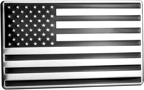Vista 8 de 5" x 3" Black American Flag Emblem for Cars Negro