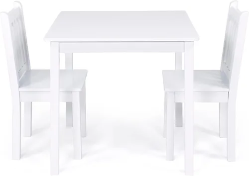 Vista 14 de Humble Crew Toddler Table and Chair Set for Kids, Wood Activity Furniture Gris