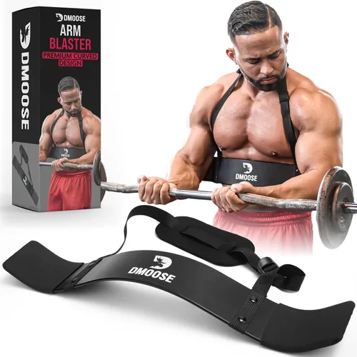 Vista 9 de DMoose Fitness Brazo Blaster para bíceps y tríceps – Aluminio resistente, acolchado suave para el cuello y correas ajustables – Soporte de rizo
