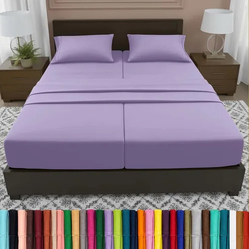 Vista 91 de Elegant Comfort - Juego de sábanas de lujo de 4 piezas - Ropa de cama de lujo de 1500 hilos, calidad de hotel prémium, microfibra, resistente a