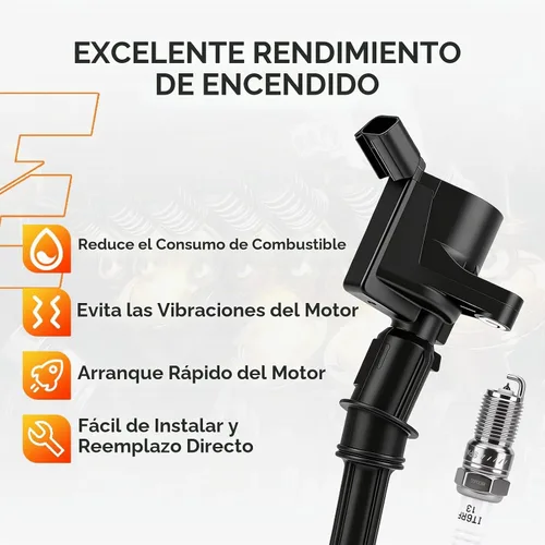 Vista 2 de Paquete de bobinas de encendido FD504 Kit de bujías de iridio apto
