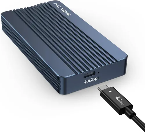 Vista 9 de ACASIS Carcasa SSD M.2 NVMe de 40 Gbps, con ventilador de refrigeración, TBU 405 para M1 M2 Pro/Max, compatible con USB4/USB3.2/3.1/3.0/2.0, soporte