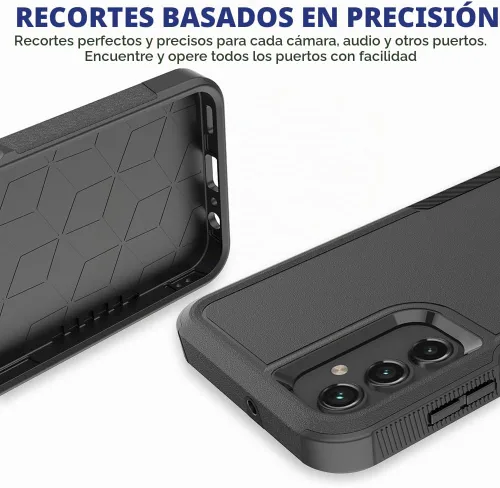Vista 5 de Funda para Samsung Galaxy A15 5G: Funda protectora de doble capa resistente de servicio pesado para teléfono celular a prueba de golpes rugosa