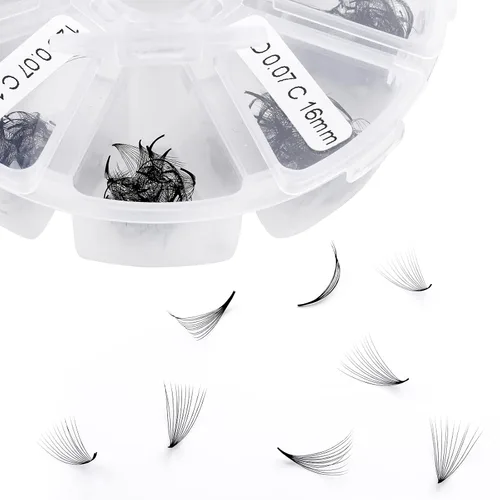 Vista 20 de Racimos de pestañas 60D/80D, extensiones de pestañas DIY, pestañas rizadas D, racimos de pestañas esponjosas, longitud mixta 12-16 mm, racimos