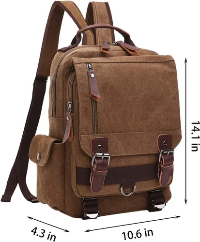 Vista 2 de Mygreen bolsa cruzada de lona, mochila de viaje