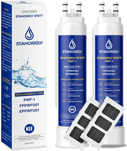 Vista 7 de PWF-1 Filtro de agua de repuesto para Frigidaire FPPWFU01, filtro de agua PurePour PWF-1, EPPWFU01 PureAdvantage PWF-1, paquete de 2