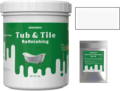 Vista 11 de Kit de reacabado de azulejos y bañera NADAMOO, blanco, sin herramientas, 500g/17 oz de emulsión y 10g de endurecedor