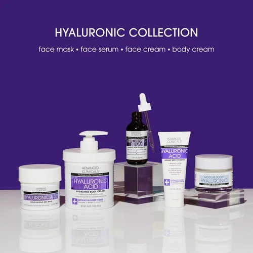Vista 8 de Advanced Clinicals - Crema con ácido hialurónico, loción hidratante para el cuidado de la piel de cara, cuerpo y manos. Loción reafirmante