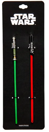 Vista 2 de Star Wars Luke Skywalker y Darth Vader - Palos para el cabello con sable láser
