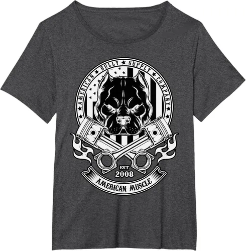 Vista 19 de American Muscle - Camiseta de cabeza dura Pit Bull American Bully, Negro, S