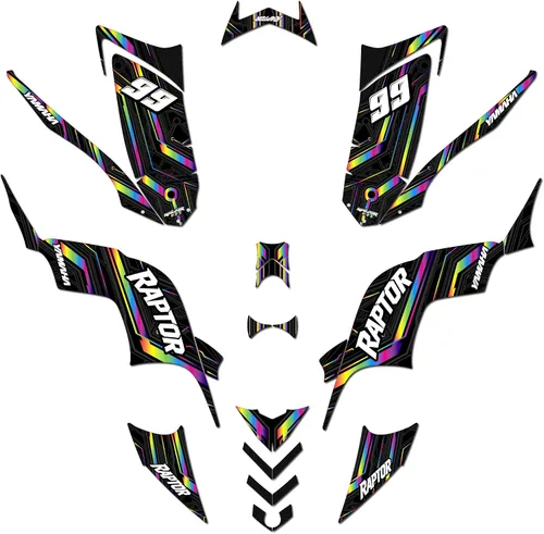 Vista 11 de Kit de gráficos para Yamaha Raptor 90 Electron Series Azul 16 Mil-ATV UTV Dirt Bike Adhesivos, Quad Dirtbike Racing Calcomanía Automotriz Motocross