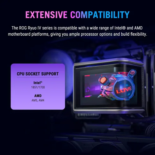 Vista 8 de ASUS ROG RYUO IV 360 ARGB con pantalla AMOLED curvada móvil de 6.67 pulgadas que admite video de efecto 3D o estadísticas de sistema