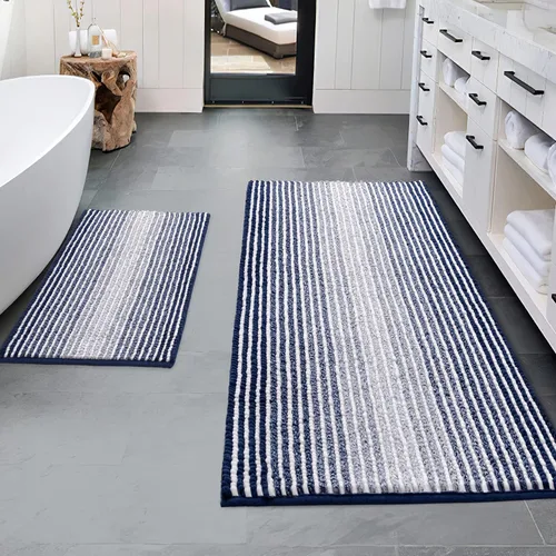 Vista 56 de BSICPRO Tapetes de baño de felpilla, 20 x 32 pulgadas, antideslizantes, absorbentes, suaves, peludos, para baño, lavables a máquina (salvia)