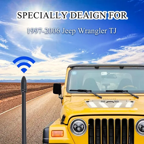 Vista 4 de Antena corta de 13 pulgadas para Jeep Wrangler TJ 1997-2006, nueva antena flexible en espiral de repuesto para Jeep Wrangler TJ 1997-2006