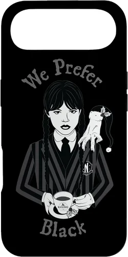 Vista 27 de iPhone 16 Wednesday We Prefer Black - Funda navideña