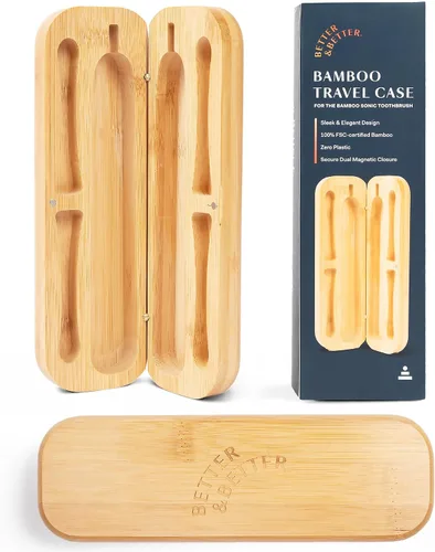Vista 9 de Better & Better Cabezales de repuesto de cepillo de dientes sónico de bambú, se adapta solo al cepillo, cerdas a base de plantas, sin