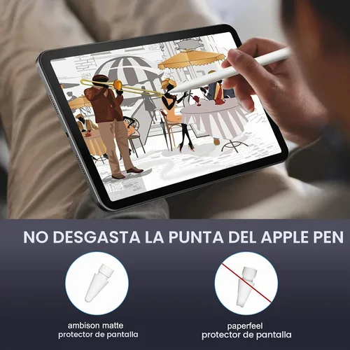 Vista 7 de Ambison Paquete de 1 protector de pantalla de vidrio mate compatible con iPad Mini A17 Pro 2024 y iPad Mini 7/6ª generación de 8.3 pulgadas