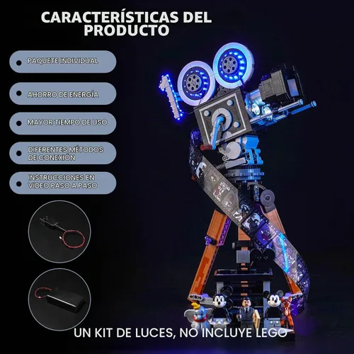 Vista 4 de BrickBling - Luz LED compatible con cámara Lego 43230 Walt Tribute