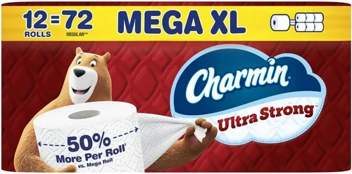 Vista 10 de Charmin Ultra Strong - Papel higiénico, Mega rollo, 18 rollos de 286 hojas por rollo