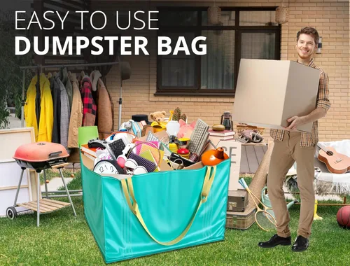 Vista 3 de TidyFriend - Contenedor de basura para gestión de residuos con capacidad para hasta 1650 libras, resistente, reutilizable y plegable, contenedor