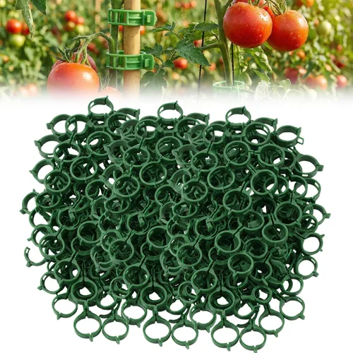 Vista 12 de Clips para plantas de jardín, clip de plástico seguro para plantas trepadoras, clips de tomate portátiles para plantas trepadoras, clip de soporte