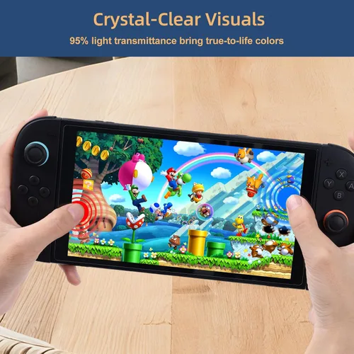 Vista 4 de Paquete de 2 protectores de pantalla antirreflectantes para Nintendo Switch 2 [7.9 pulgadas], ultra transparente, bloqueo de luz azul, resistente a