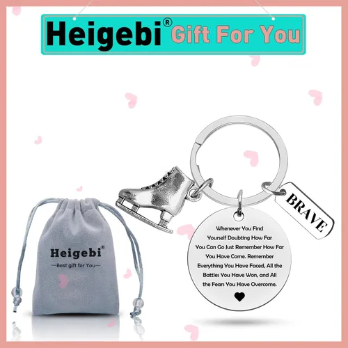 Vista 2 de Heigebi Roller Skate Keychain Athletic Keychain Roller Skate Gifts Keyring Skate Lover Gift