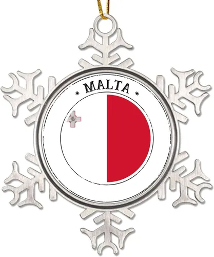 Vista 16 de Bandera de Malasia Adornos de Navidad para niños, bandera nacional, silueta de Malasia, decoraciones de Navidad, regalo de metal copo de nieve