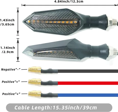 Vista 3 de Luces LED direccionales universales delanteras y traseras para motocicleta, CC 48 V, 52 V, 60 V, 72 V, intermitentes, luces intermitentes, bombillas